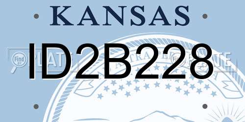 ID2B228 Kansas License Plate