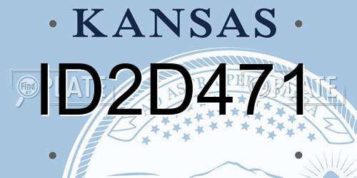 ID2D471 Kansas License Plate