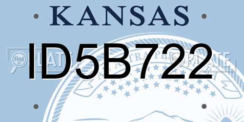 ID5B722 Kansas License Plate