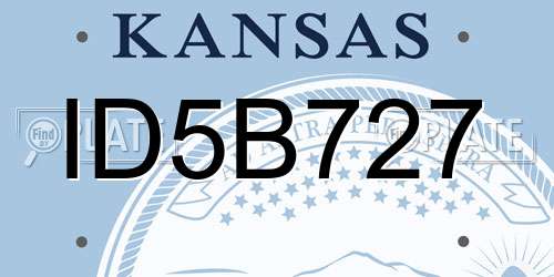 ID5B727 Kansas License Plate