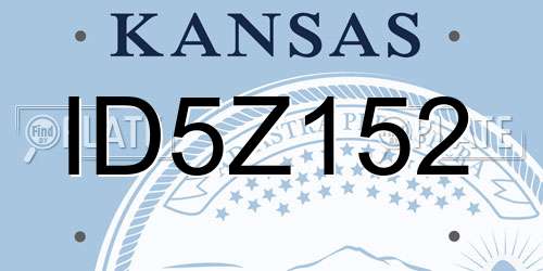 ID5Z152 Kansas License Plate