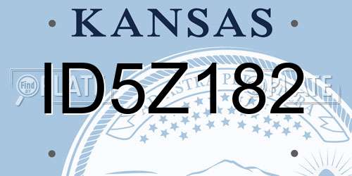 ID5Z182 Kansas License Plate