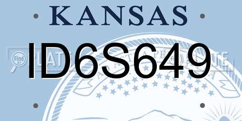 ID6S649 Kansas License Plate