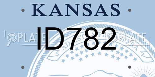 ID782 Kansas License Plate