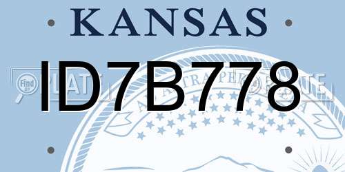ID7B778 Kansas License Plate