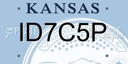ID7C5P Kansas License Plate