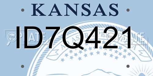 ID7Q421 Kansas License Plate