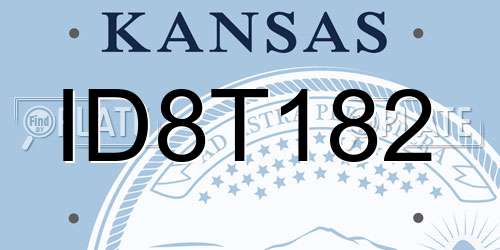 ID8T182 Kansas License Plate