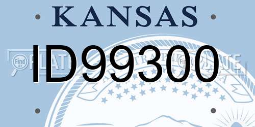 ID99300 Kansas License Plate