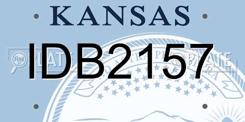 IDB2157 Kansas License Plate