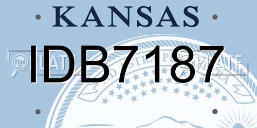 IDB7187 Kansas License Plate