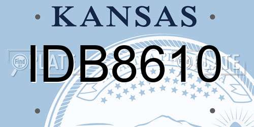 IDB8610 Kansas License Plate