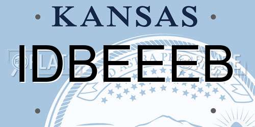 IDBEEEB Kansas License Plate