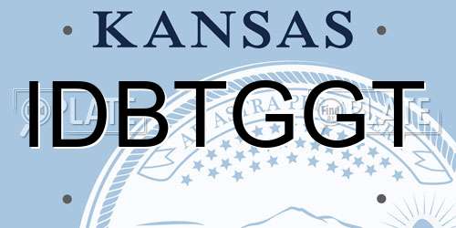 IDBTGGT Kansas License Plate