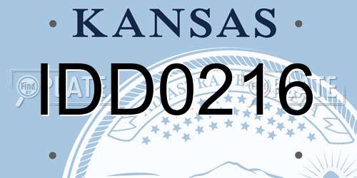 IDD0216 Kansas License Plate