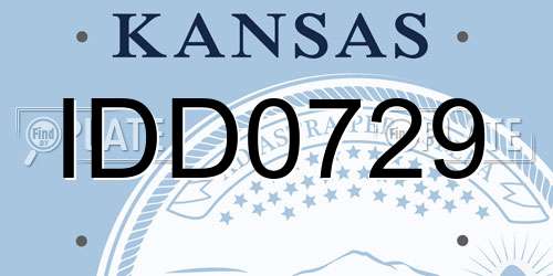 IDD0729 Kansas License Plate