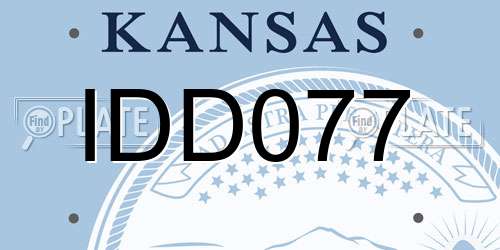 IDD077 Kansas License Plate
