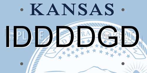 IDDDDGD Kansas License Plate