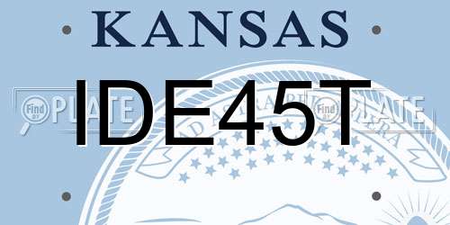 IDE45T Kansas License Plate