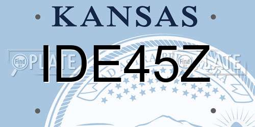 IDE45Z Kansas License Plate