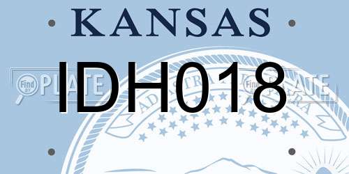 IDH018 Kansas License Plate
