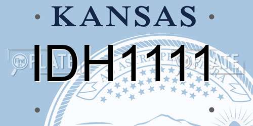 IDH1111 Kansas License Plate