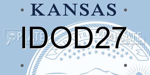 IDOD27 Kansas License Plate