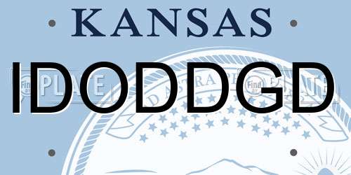 IDODDGD Kansas License Plate