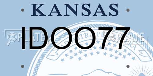 IDOO77 Kansas License Plate