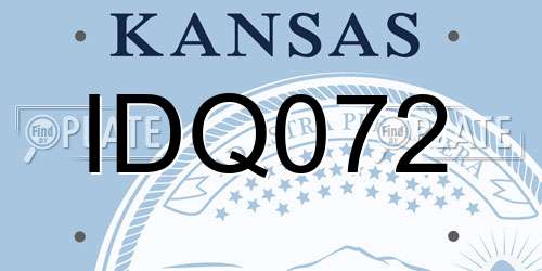IDQ072 Kansas License Plate