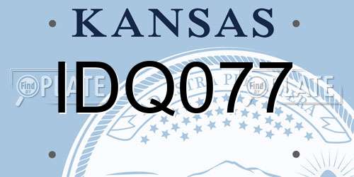 IDQ077 Kansas License Plate