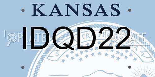 IDQD22 Kansas License Plate