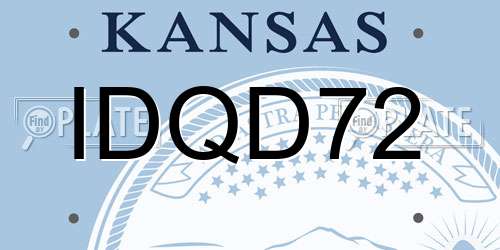 IDQD72 Kansas License Plate