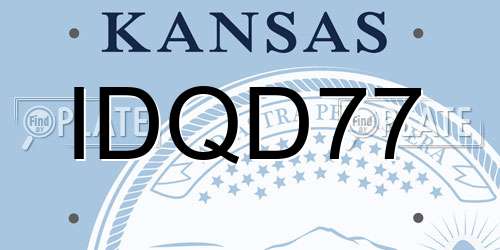 IDQD77 Kansas License Plate