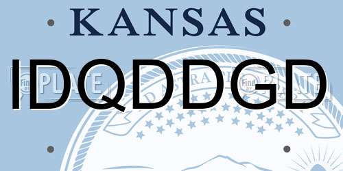 IDQDDGD Kansas License Plate