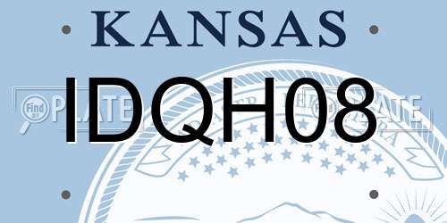 IDQH08 Kansas License Plate