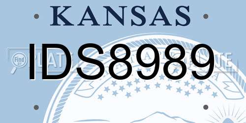 IDS8989 Kansas License Plate