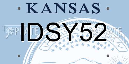 IDSY52 Kansas License Plate