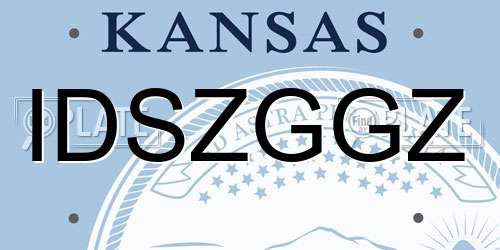 IDSZGGZ Kansas License Plate