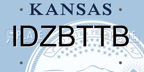 IDZBTTB Kansas License Plate