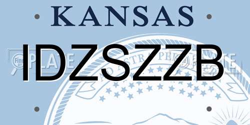 IDZSZZB Kansas License Plate