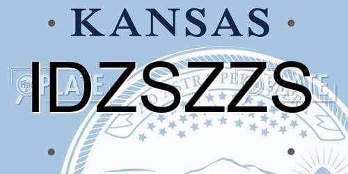 IDZSZZS Kansas License Plate