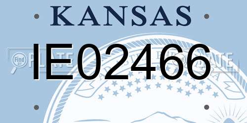 IE02466 Kansas License Plate