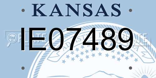 IE07489 Kansas License Plate