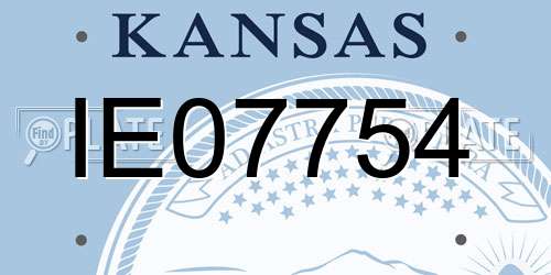 IE07754 Kansas License Plate