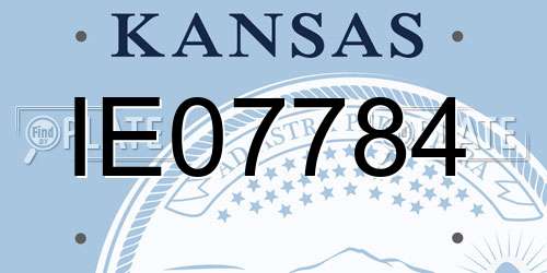 IE07784 Kansas License Plate