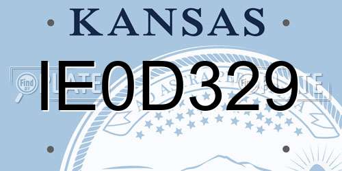 IE0D329 Kansas License Plate
