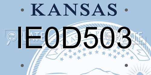 IE0D503 Kansas License Plate