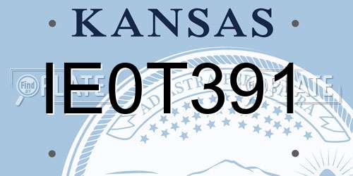 IE0T391 Kansas License Plate