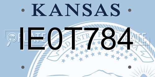 IE0T784 Kansas License Plate